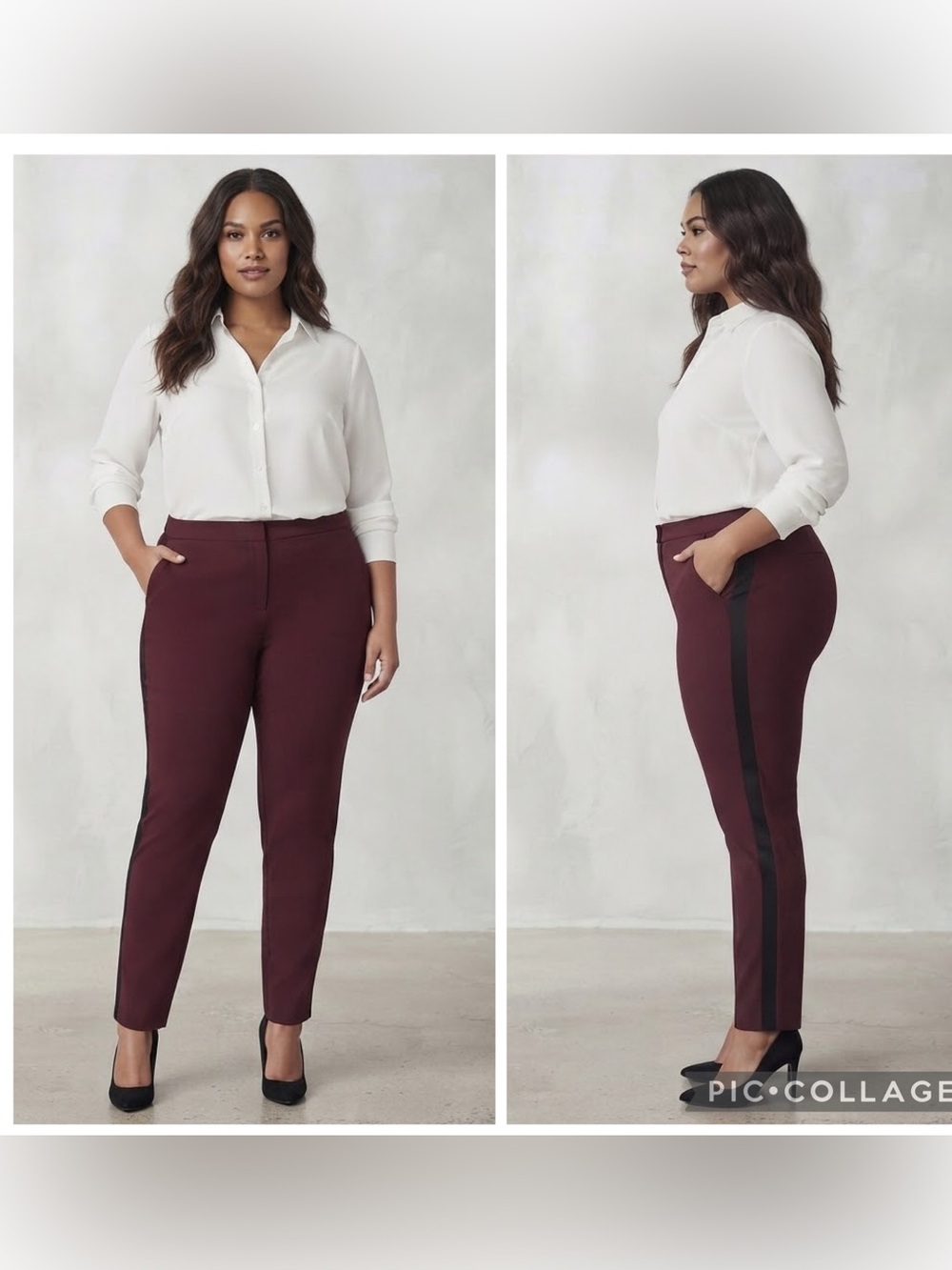 StyleList by Micaela Pants with Black Side Stripe(Waist 30”+ Rise 11”Inseam 30”